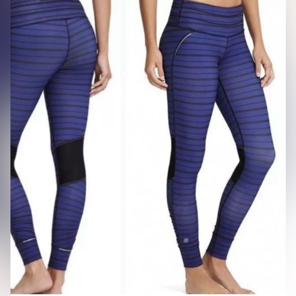 Athleta Purple Striped Leggings 💜 - Picture 1 of 9